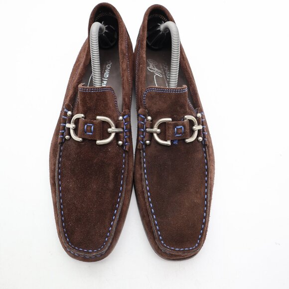 Donald J Pliner Dacio Men's Size 10 M Brown Suede Slip-On Shoes - Picture 2 of 11